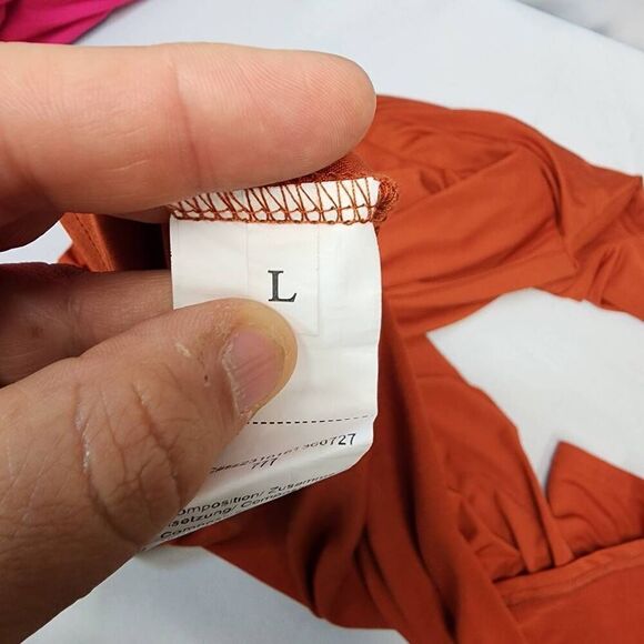 Women's Large Long-Sleeve Maxi Collared Neck Flowy Comfort Dress - Picture 4 of 5